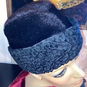 Lamb fur vintage hat